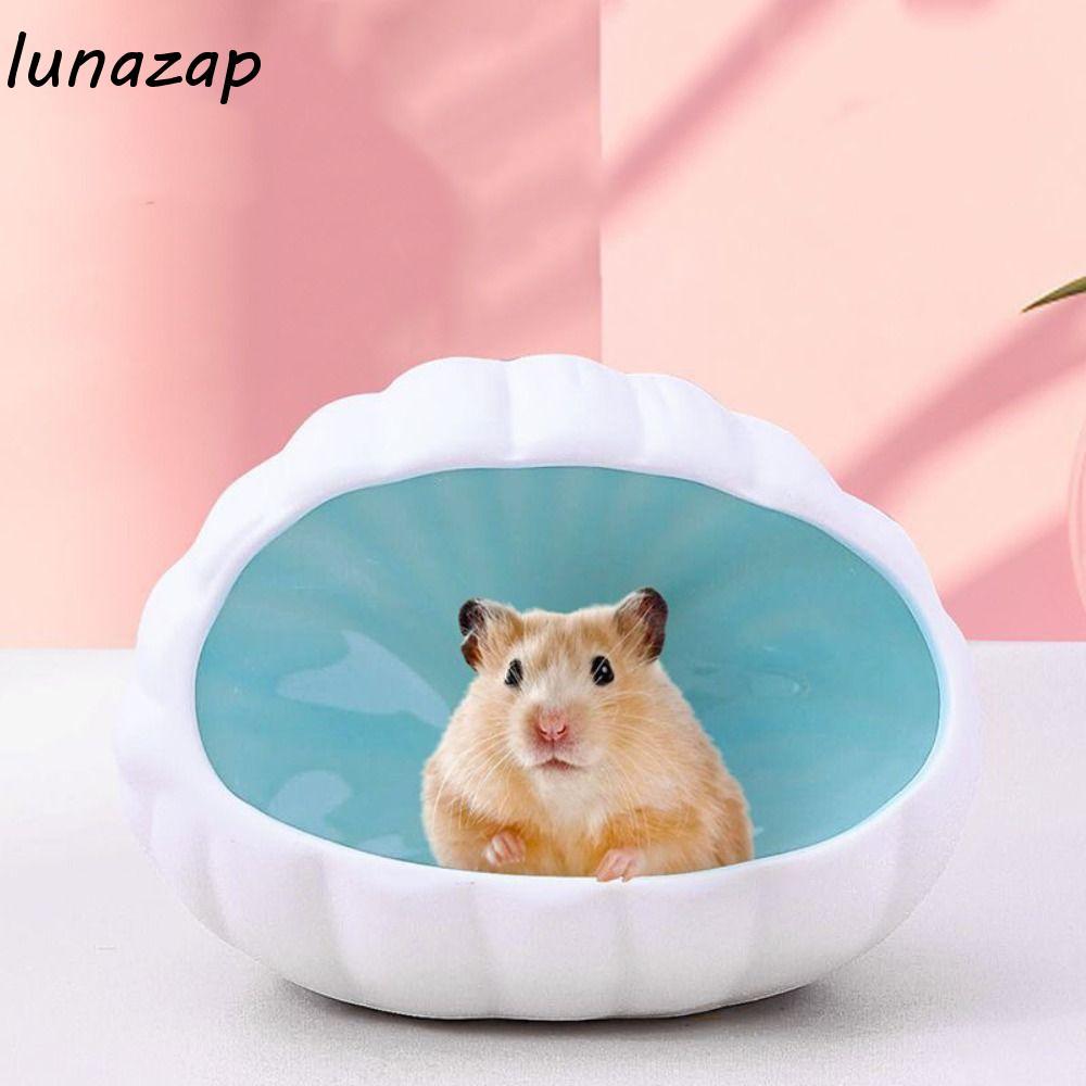 LUNAZAP รังหนูแฮมสเตอร์, เซรามิค Cooling Pet Shelter, Fish Tank Shell ภูมิทัศน์ Creative น่ารักการ์ตูนสัตว์เลี้ยง Hiding House ที่เก็บเครื่องประดับ