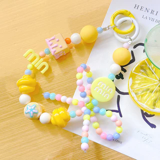 💕 On sale 💕 สายคล้องโทรศัพท์มือถือสีสันสดใสสายคล้องข้อมือสำหรับผู้หญิงสายคล้องมือถือแบบสั้นป้องกันการสูญหายดีไอวาย สาย