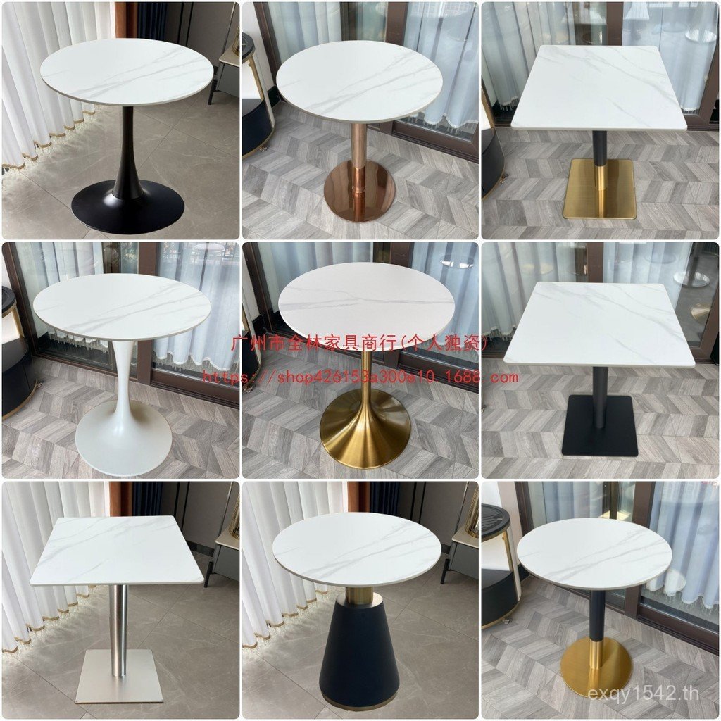 Banluxury Small Fast Food Shop Milk Rock Square Table Cafe Negotiation Leisure Tea Shop ขนมหวานร้านอ