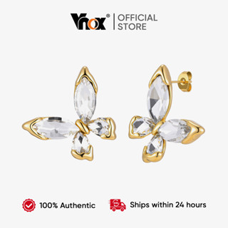 Vnox ต่างหูผีเสื้อสำหรับผู้หญิง ทำจากทองสแตนเลส มั่นใจปลอดภั…