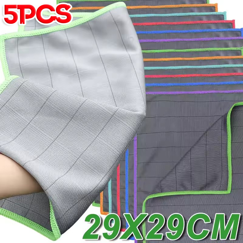 มัลติฟังก์ชั่29x29เซนติเมตรผ้าเช็ดรถไมโครไฟเบอร์ทําความสะอาดผ้าสําหรับรถยนต์กระจกหน้าต่างเช็ดริ้วฟรี