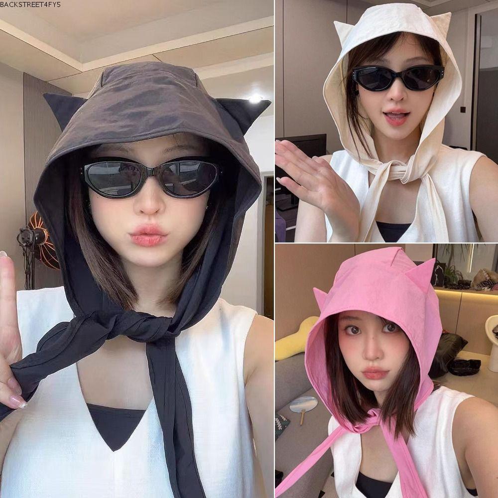 Little Devil Pullover Stripe Shawl Hat | Y2K Fashion