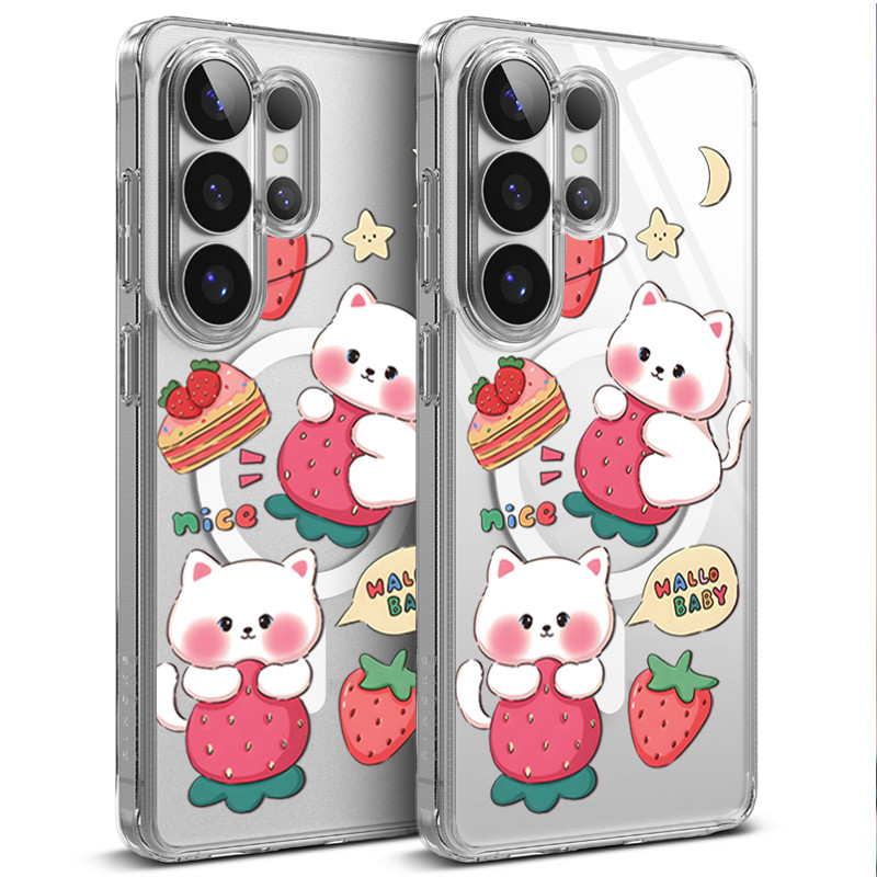 แม่เหล็ก เคสใส กันกระแทก สําหรับ Samsung S26Ultra เคส ชาร์ได้ S26 S25 S24 S23 Ultra S24Fe S25Fe A57 A37 A07 A17 A06 038