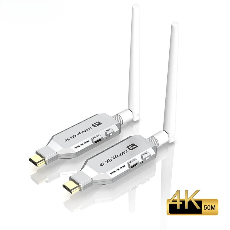 5.8G HDMI Wireless Extender 50M 4K HDMI Video Audio Transmitter และ Receiver Kit Wireless Display Do