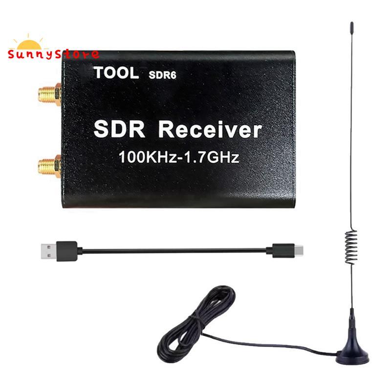 SDR6 RTL-SDR ตัวรับสัญญาณ 100KHz-1.7GHz SDR ซอฟต์แวร์สัญญาณวิทยุการบิน Shortwave Wideband RTL2832U +