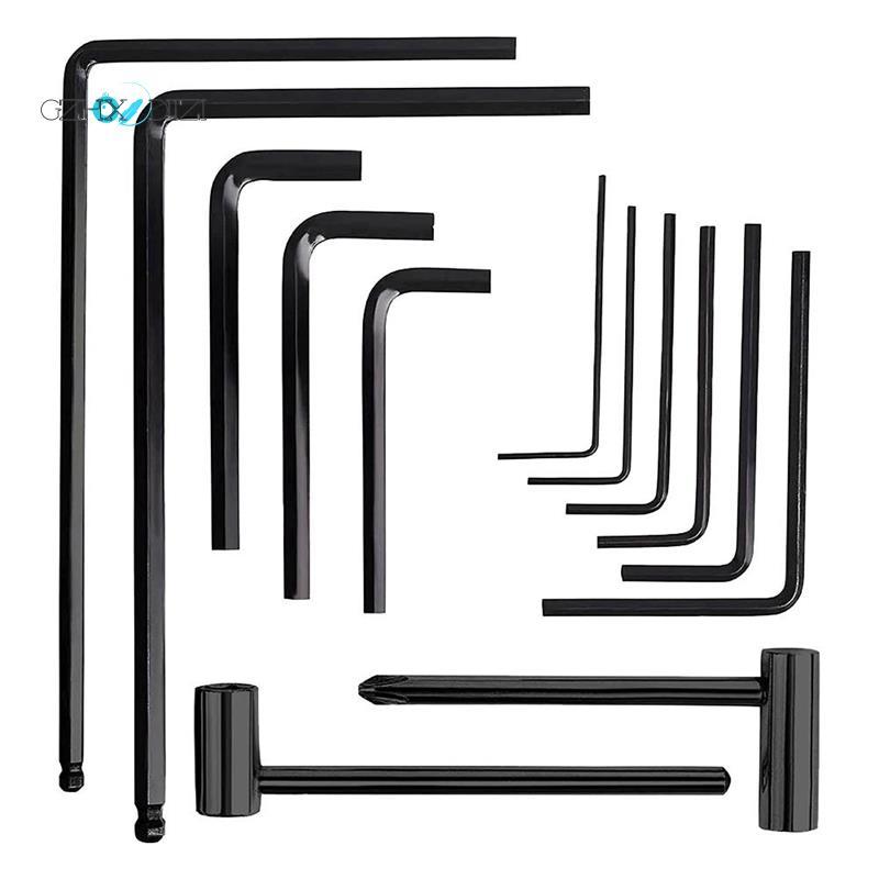 Gzhxdiizi13pcs Hex Guitar Neck Adjustment ประแจและชุดเครื่องมือไขควงสําหรับผู้เริ่มต้น