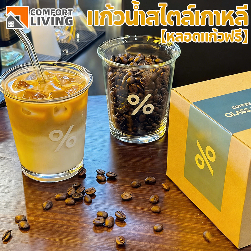 【หลอดแก้วฟรี】แก้วน้ำสไตล์เกาหลี แก้วมัทฉะ ป้องกันการระเบิด ถ้วยกาแฟ แก้วน้ำปากกลม ถ้วยชานม