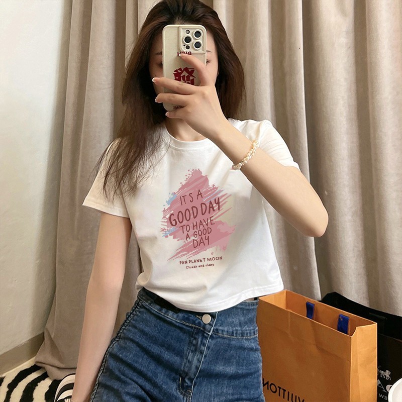 COD (Ho Chi Minh)RTOML เสื้อยืดผู้หญิง babytee cotton ผ้าคุณภาพสูง 100% มาตรฐานส่งออก AT734