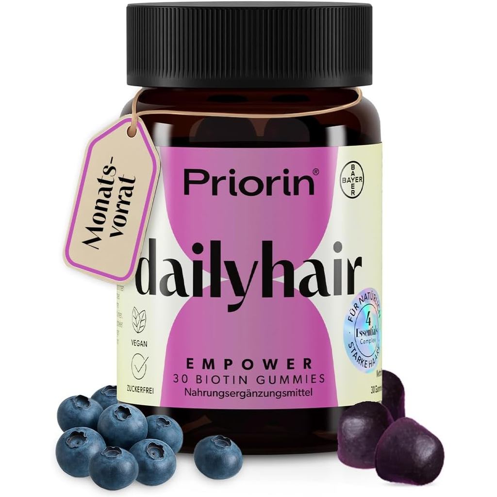 Priorin Daily Hair Vitamin – นอร์มอลเทน ฮาราจุกุบ 7,000 μg พร้อมซิงค์ เซเลเนียม และไตรโคสมสำหรับเส้น
