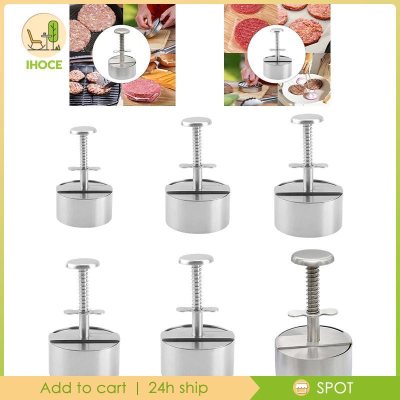 [Ihoce] Burger Press เครื่องทําแพตตี้แฮมเบอร์เกอร์สแตนเลสสําหรับเบอร์เกอร์ผักบาร์บีคิว
