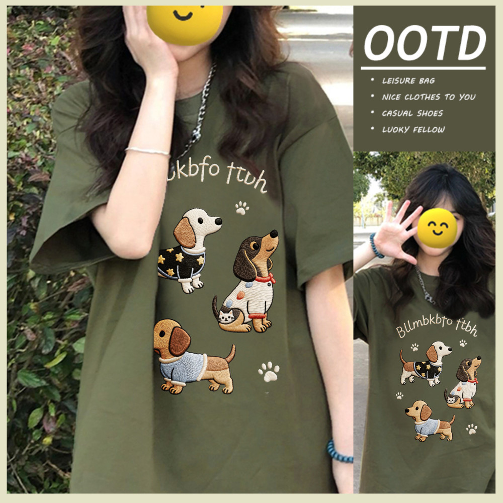 Su.Tee🐕 เสื้อยืด oversize unisex เสื้อน่ารัก cotton 100%  ไม่หดตัวลาย เสื้อไม่ยับ ลาย “Bllmbkbfo ftbh"