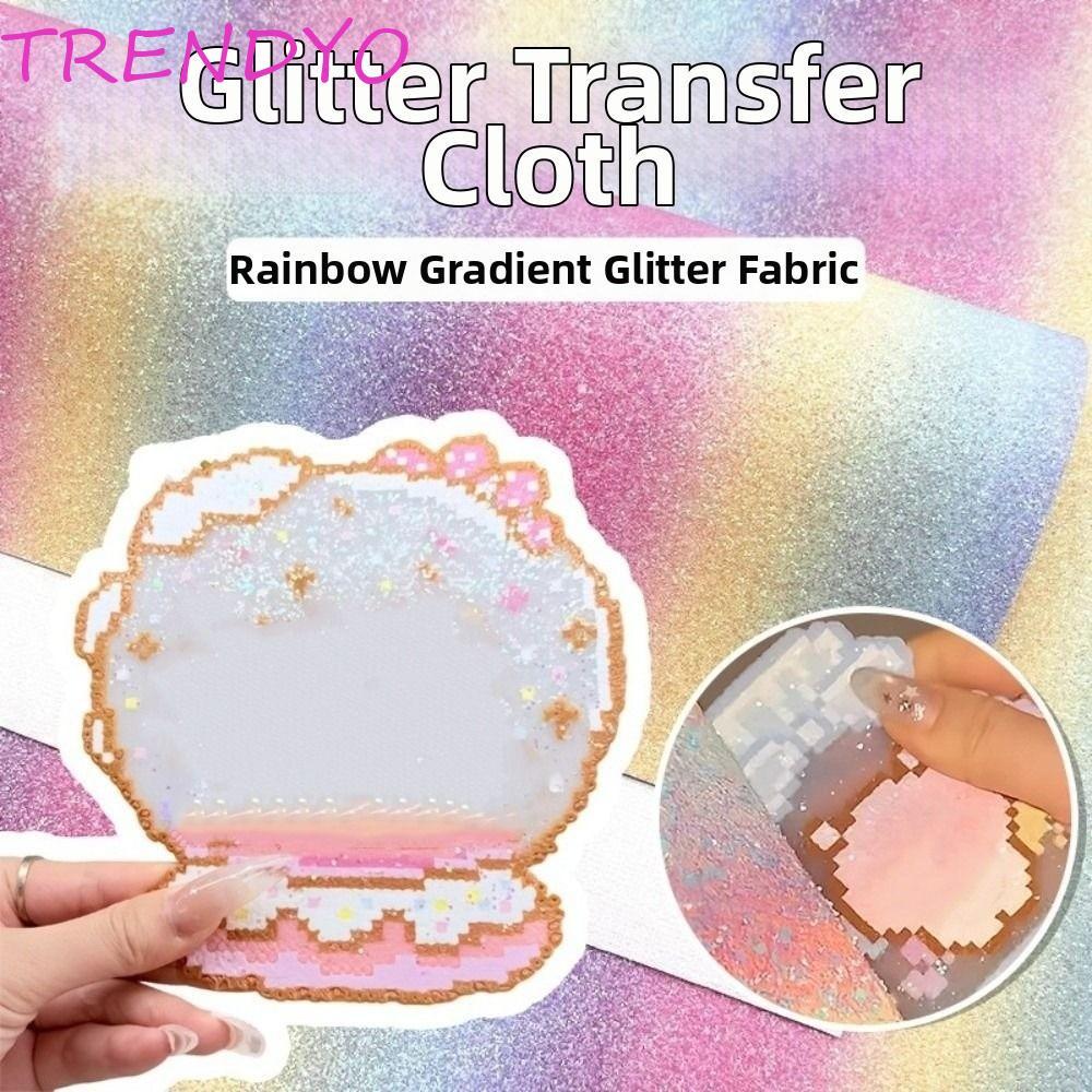 TRENDYO 5/10 ชิ้น Rainbow Glitter ผ้าอบ, ฟิวส์ลูกปัดไม่ติดละลายลูกปัดผ้าอบ, เครื่องมือประดับด้วยลูกปัด Shining DIY นํากลับมาใช้ใหม่แผ่นรีดผ้าทนความร้อนฟิวส์โครงการศิลปะ
