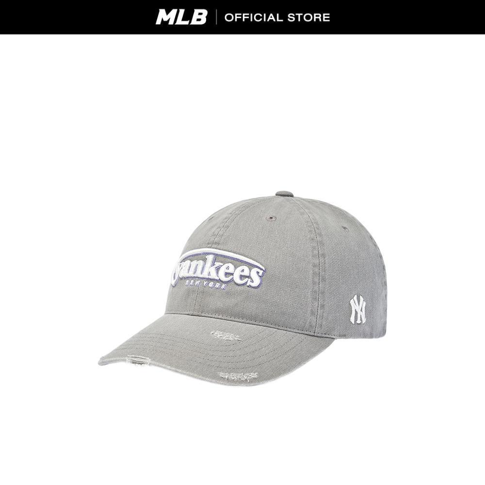 MLB หมวกแก็ป ยูนิเซ็กซ์ Vintage Demage Curve Logo Unstructured Ballcap รุ่น 3ACPV106N 50GRS สีเทา
