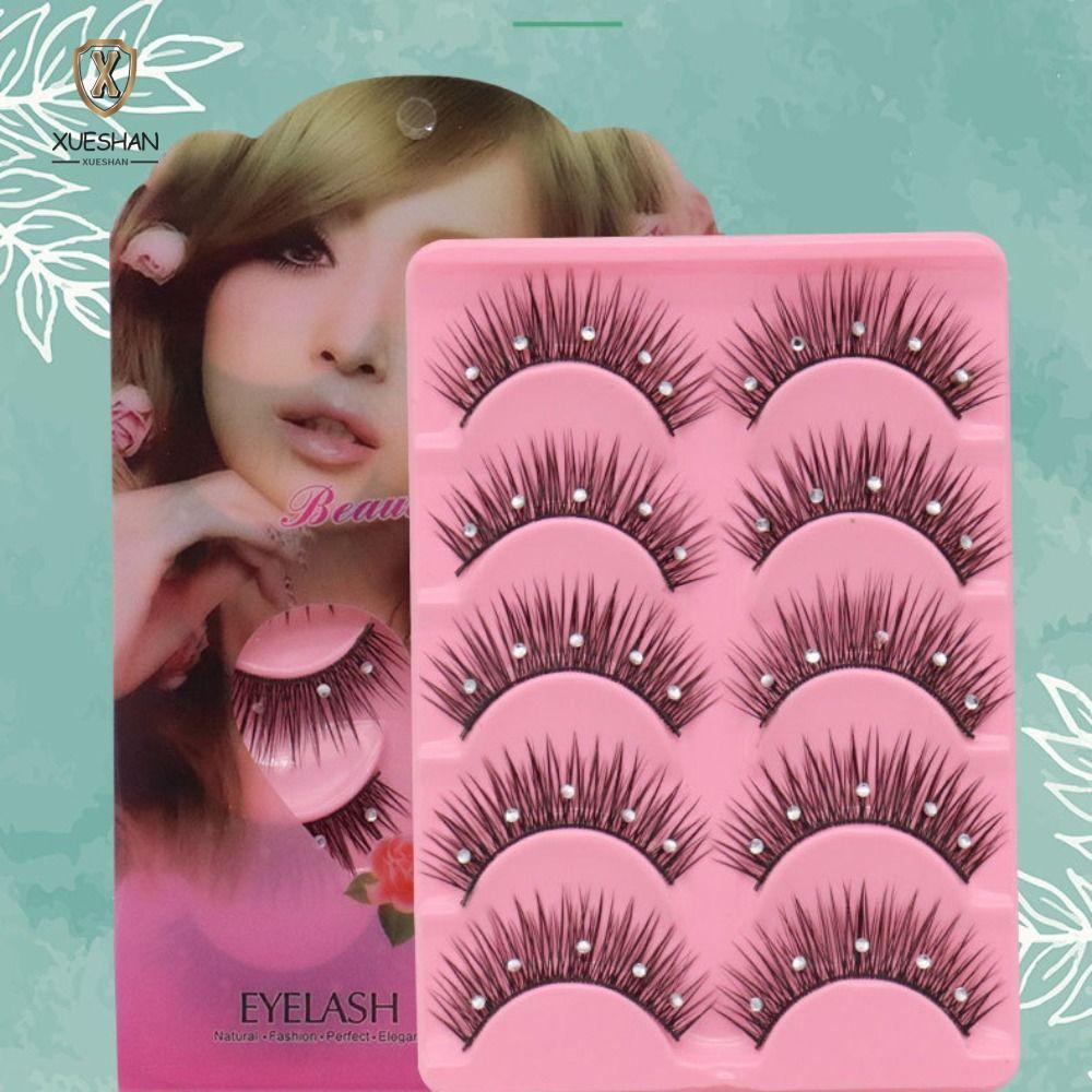 XUESHAN Diamond Manga Lashes Dramatic Volume Fuffy Lashes Women Beauty Glitter Eye Extension