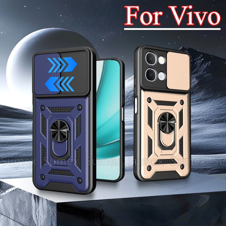 กันกระแทกแหวนสําหรับVivo Y31D 4G PushดึงSkidกล้องป้องกันกรณีโทรศัพท์HardปกหลังVivoY31D Vevo Y31 D Y2