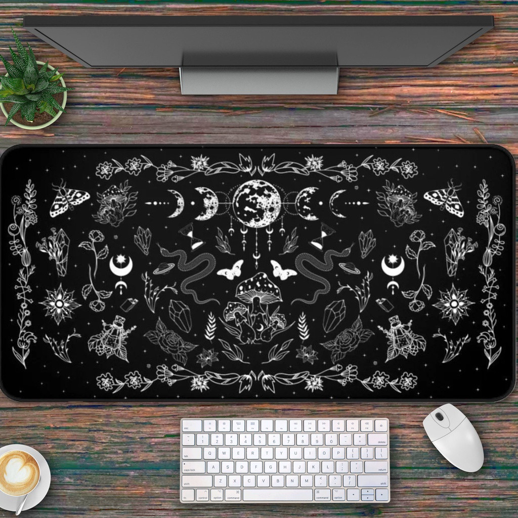แผ่นรองเมาส์ Occulting, Goth Desk Mat, Goth office Decor, Halloween Desk Decor, Witchy Mousepad, แผ่