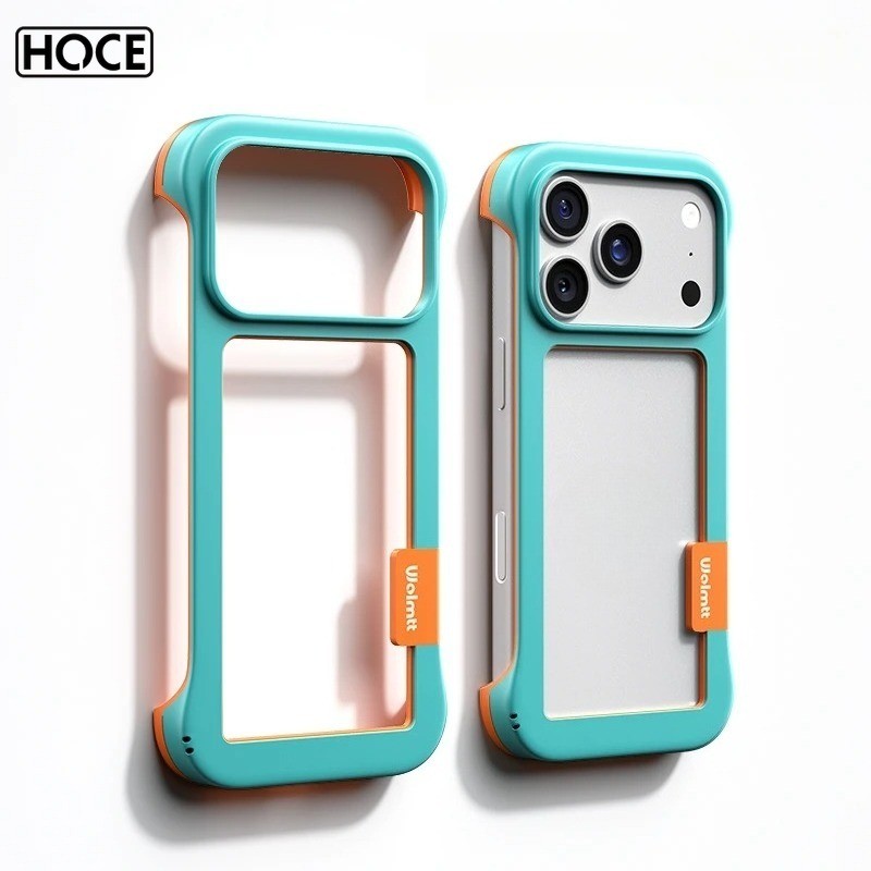 HOCE เคสโทรศัพท์กรอบไร้ขอบสําหรับ IPhone 17 16 15 14 13 12 11 Pro Max สีตัดกันฝาครอบกันชนไร้กรอบแบบนุ่ม