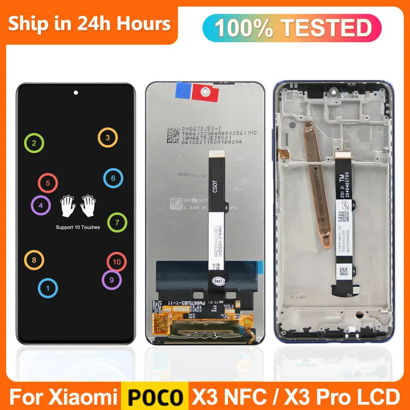 6.67 "ทดสอบ LCD สําหรับ Xiaomi Poco X3 Pro จอแสดงผล LCD หน้าจอสัมผัสสําหรับ PocoX3Pro PocoX3 จอแสดงผ