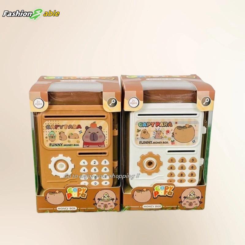 Fashion.shop03 กล่องเงินลายนิ้วมือ Piggy Bank Electronic ATM กล่องออมทรัพย์สําหรับเหรียญเงินสดปลอดภั