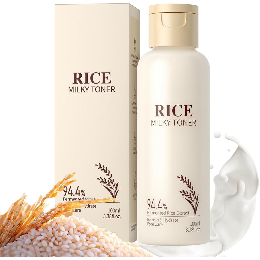 โทนเนอร์ข้าวน้ํานมสําหรับผิวหน้า โทนเนอร์ข้าว โทนเนอร์ให้ความชุ่มชื้นล้ําลึกบนใบหน้าเกาหลีพร้อม Oryz