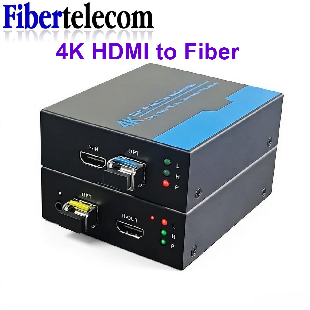 4K HDMI Fiber Optic Converter 1080P Video Support KVM USB Control 20Km Extender Fiber Optic Loop Out