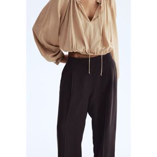 H&M(เอชแอนด์เอ็ม) กางเกงผ้าทวิลทรงกระบอก ผู้หญิง 1317476_1