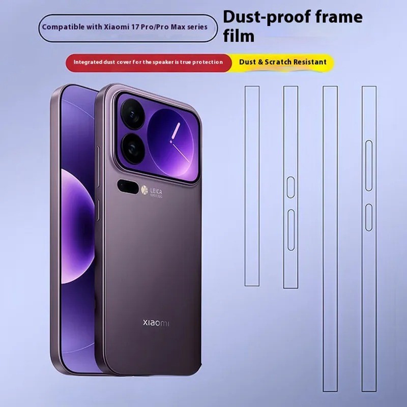 2 ชุดMatte Frostedด้านข้างHydrogelฟิล์มสําหรับXiaomi 17ProMax 17Pro Xiaomi17 Anti-Dustโทรศัพท์ขอบกรอบสติกเกอร์สําหรับXiaomi 17 Pro Max HD Clear Borderป้องกันหน้าจอ