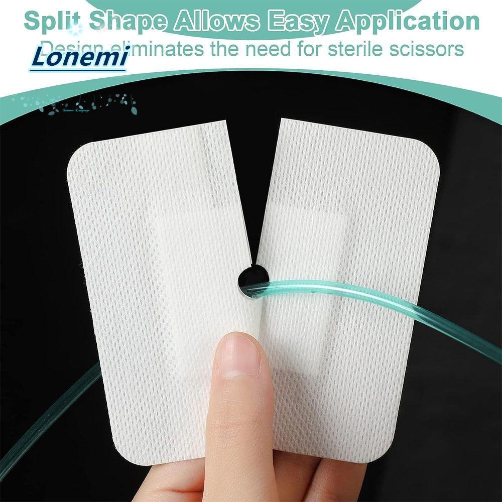 LONEMI 10pcs Chest Catheter Cover, Wound Bandage Gtube Supplies Feeding Tube Pad, Replacement Relayi