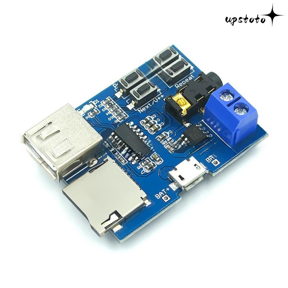 โมดูลเครื่องเล่น UPSTOTO MP3 พลัง 5W บอร์ดถอดรหัส MP3 ไม่ทําลายการเล่นเสียงสร้างสรรค์ Serial Control