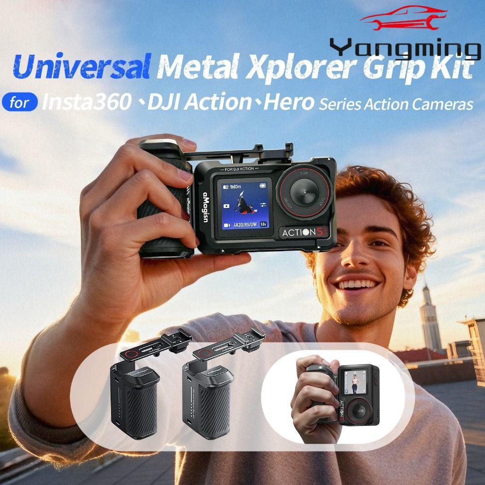 YANGMING Xpllorer Grip Kit Handle, อลูมิเนียม Quick Release Street Grip Vlog Holder, น้ําหนักเบาสําห