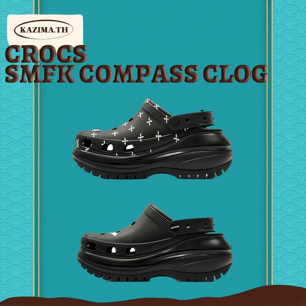 องแท้ 100%(พร้อมส่ง/พรีออเดอร์) SMFK X Crocs Compass Clog Black - 210087-0FM/210087-066