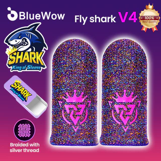 ปลอกนิ้วเล่นเกม BlueWow Shark King พร้อมโลโก้สะท้อนแสงและความไวไฟฟรี | อุปกรณ์เสริมสําหรับเล่นเกม Fire & Mobile Legends ฟรี