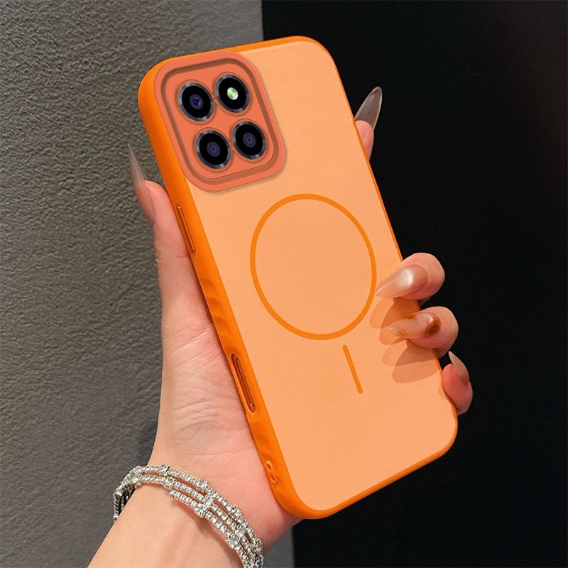 ZXCK สําหรับ Honor X7D X7C X6C X6B สไตล์ใหม่สีคมชัดแม่เหล็กดูดเหมาะสําหรับเคสโทรศัพท์ผิวรู้สึก Frosted ฝาครอบขอบนุ่มกันกระแทกคู่สูง-
