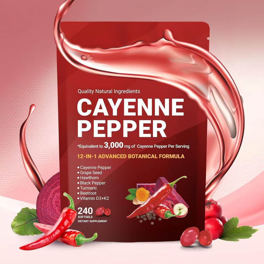 พร้อมสต็อก Fast Shipping Cayenne Pepper Softgels Cayenne Pepper Softgels TK อาหารเสริมร่างกาย วิตามิ