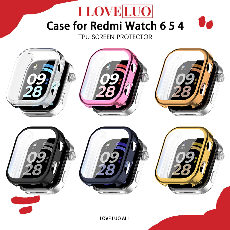 กรณีนุ่ม TPU for Smartwatch Redmi Watch 6 / Redmi Watch 5 / Redmi Watch 4 อุปกรณ์ปกป้องหน้าจอกันชนกีฬาอ่อน