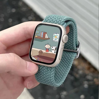 ไนลอนยืดหยุ่นถักสายรัดปรับได้ for IWatch 49 46 45 44 42 41 40 38มม Apple Watch Ultra 3 2 SE 3 Series 11 10 9 8 7 6 5 4 3