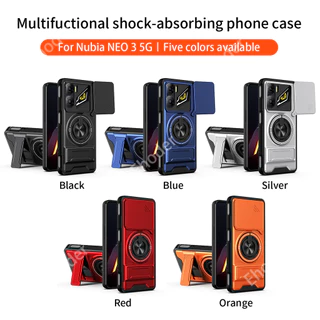 ปลอกสําหรับ ZTE nubia Neo 3 2 2025 เคสโทรศัพท์แม่เหล็กสไลด์ป้องกันเลนส์กล้องพร้อมขายึดสําหรับ nubiaNeo3 nubiaNeo2 Neo3 Neo2 เกราะโทรศัพท์แหวนขาตั้ง shell