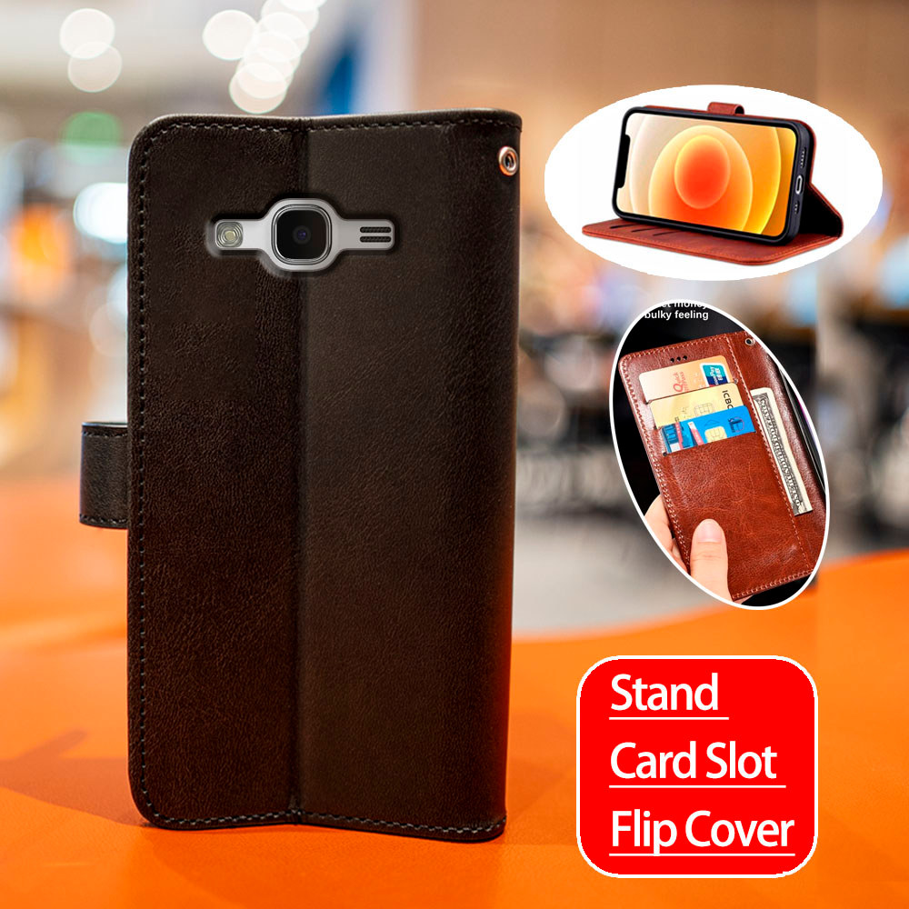 Vintage คลาสสิกหนังสําหรับ Samsung Galaxy J5 J7 2015 Duos Core J500F J700FN J500FDS J500HDS กระเป๋าส