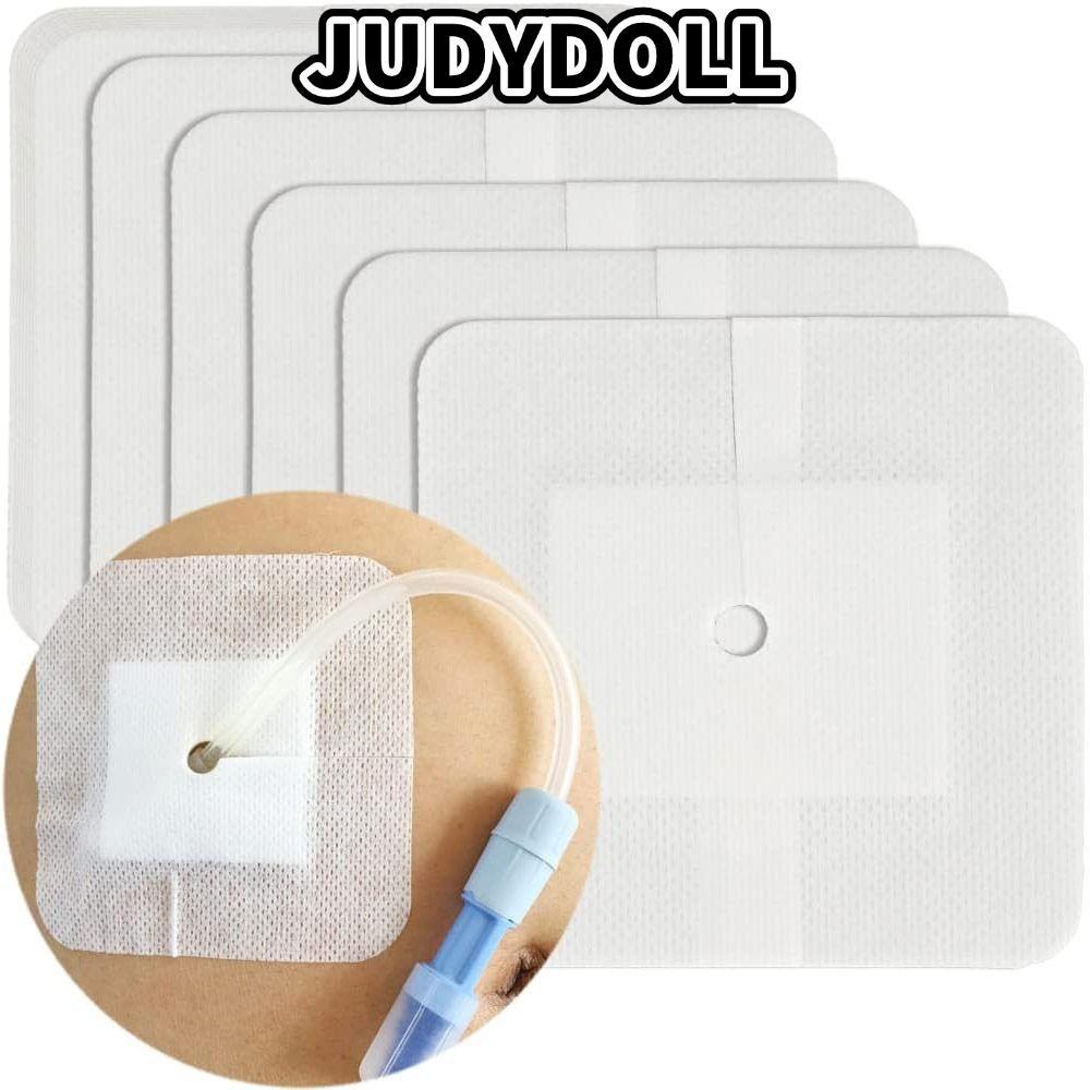 JUDYDOLL 10pcs Feeding Tube Pad, Gtube Supplies อุปกรณ์ไตเทียม Chest Catheter Cover, ทนทานแผลผ้าพันแ
