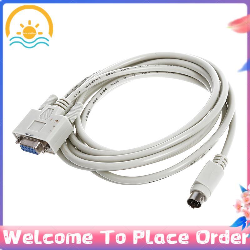 DB9P ถึง 8P Mini Din RS232 ดาวน์โหลดสายสีขาว 8.2 Ft สําหรับ PLC -EH
