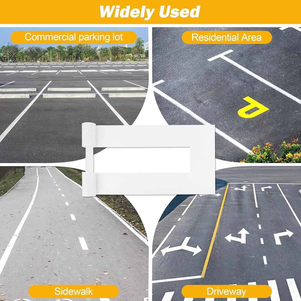 [svzfjuv] ที่จอดรถ Lot Line Stencil Pavement Straight Line Stencil 4 x 88 นิ้วแบบพกพาสําหรับ Pavemen