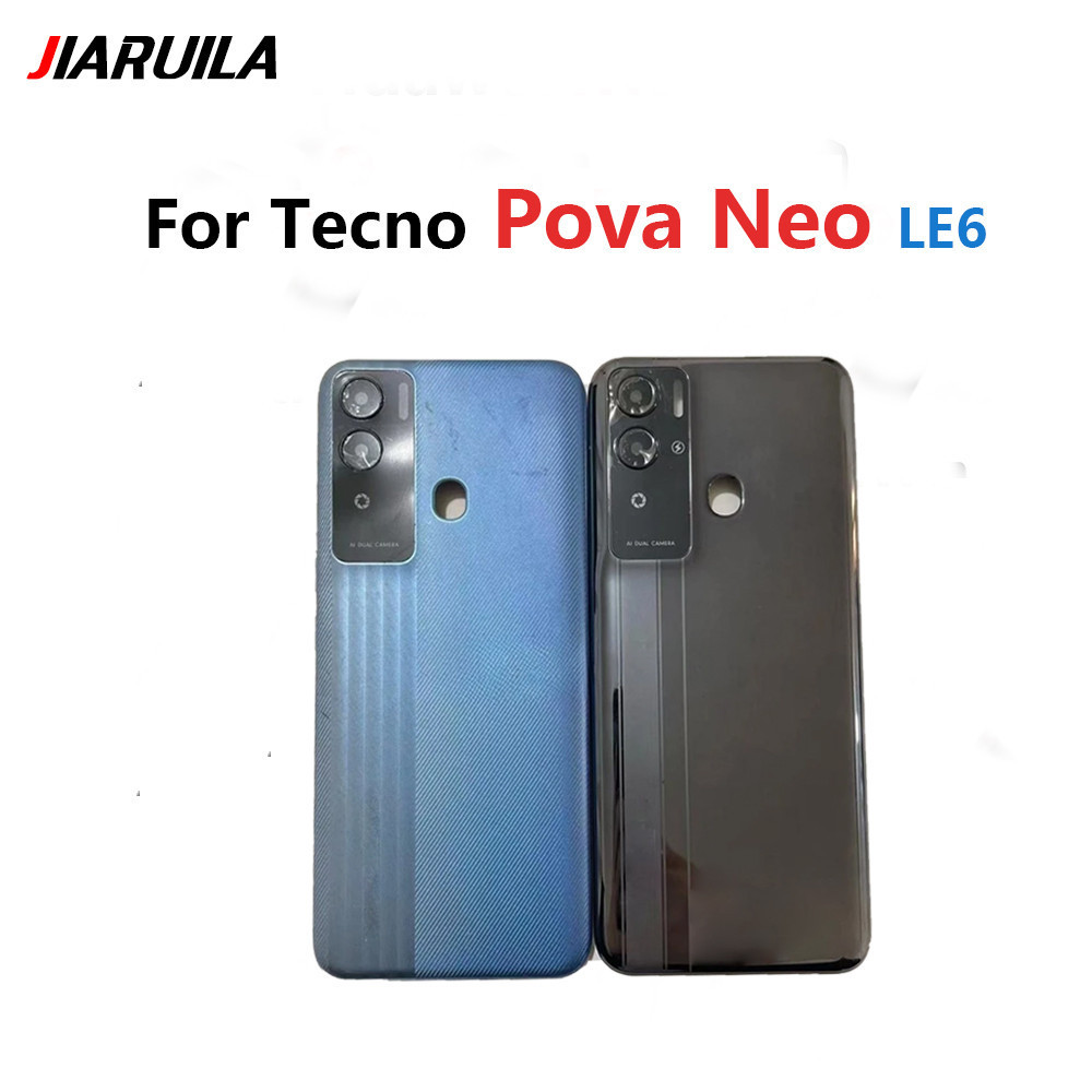 ฝาหลังแบตเตอรี่ด้านหลังด้านหลังพร้อมเลนส์กล้องสําหรับ Tecno Pova Neo LE6 LE6h