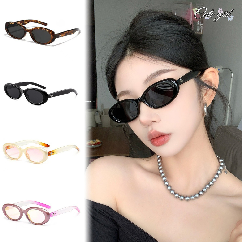 แว่นตา glasses ย้อนยุค มีให้เลือกหลากหลายสี ins แฟชั่น Leopard การออกแบบที่เรียบง่าย COD