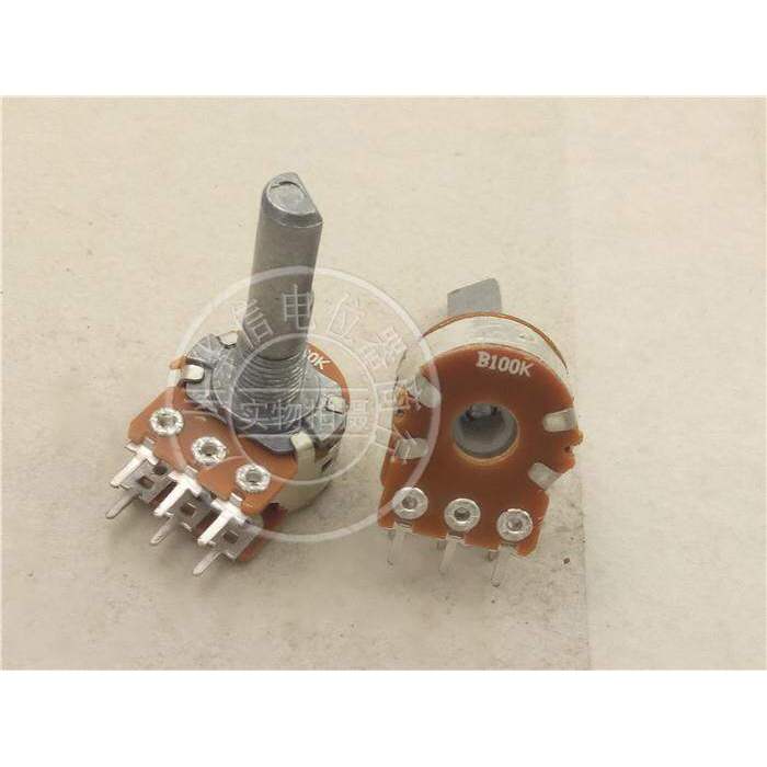 1PCS TY 148 double potentiometer B100K ด้ามยาว 25MMF