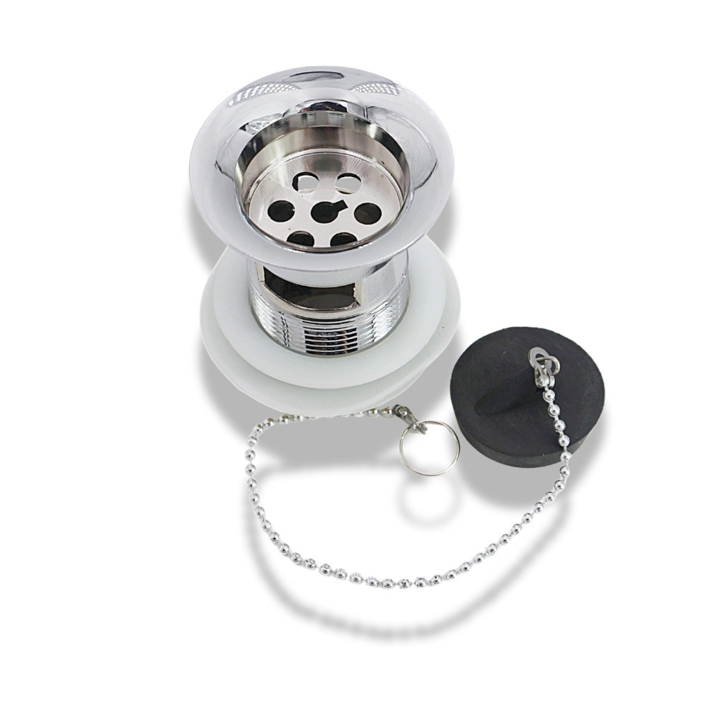 🔥คุ้มสุด🔥 สะดือป๊อปอัพ อ่างล้างหน้า เเกนทองเหลือง มีรูระบายน้ำล้น สะดือรุ่นมีโซ่ดึง - รูปที่ 6