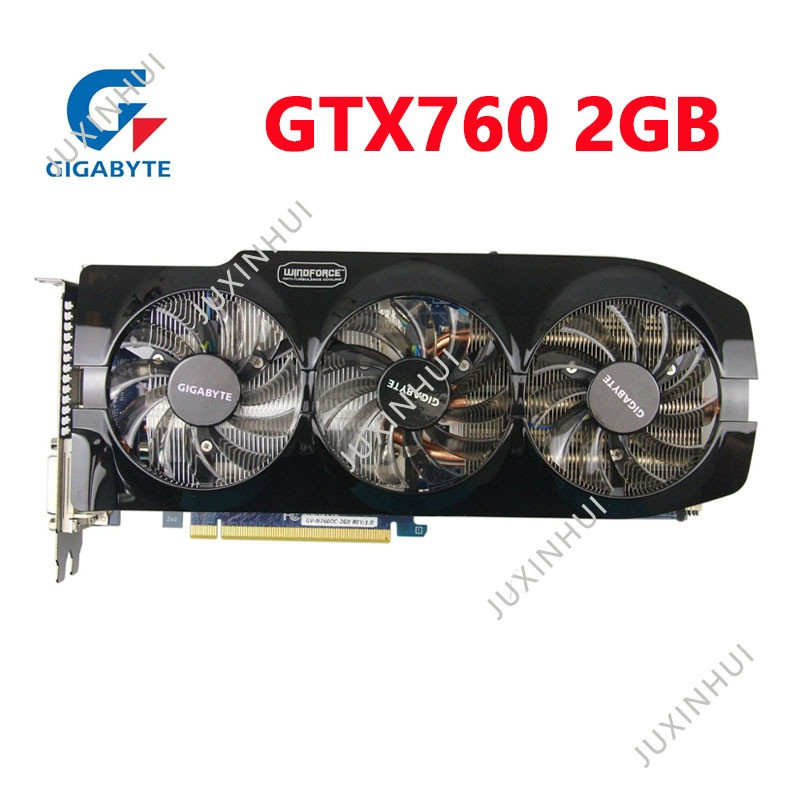มือสอง GIGABYTE GTX760 2GB GTX760 4GB การ์ด 256Bit GDDR5 Rev.2.0 nVIDIA Geforce GTX 760 4GB ใช้การ์ด
