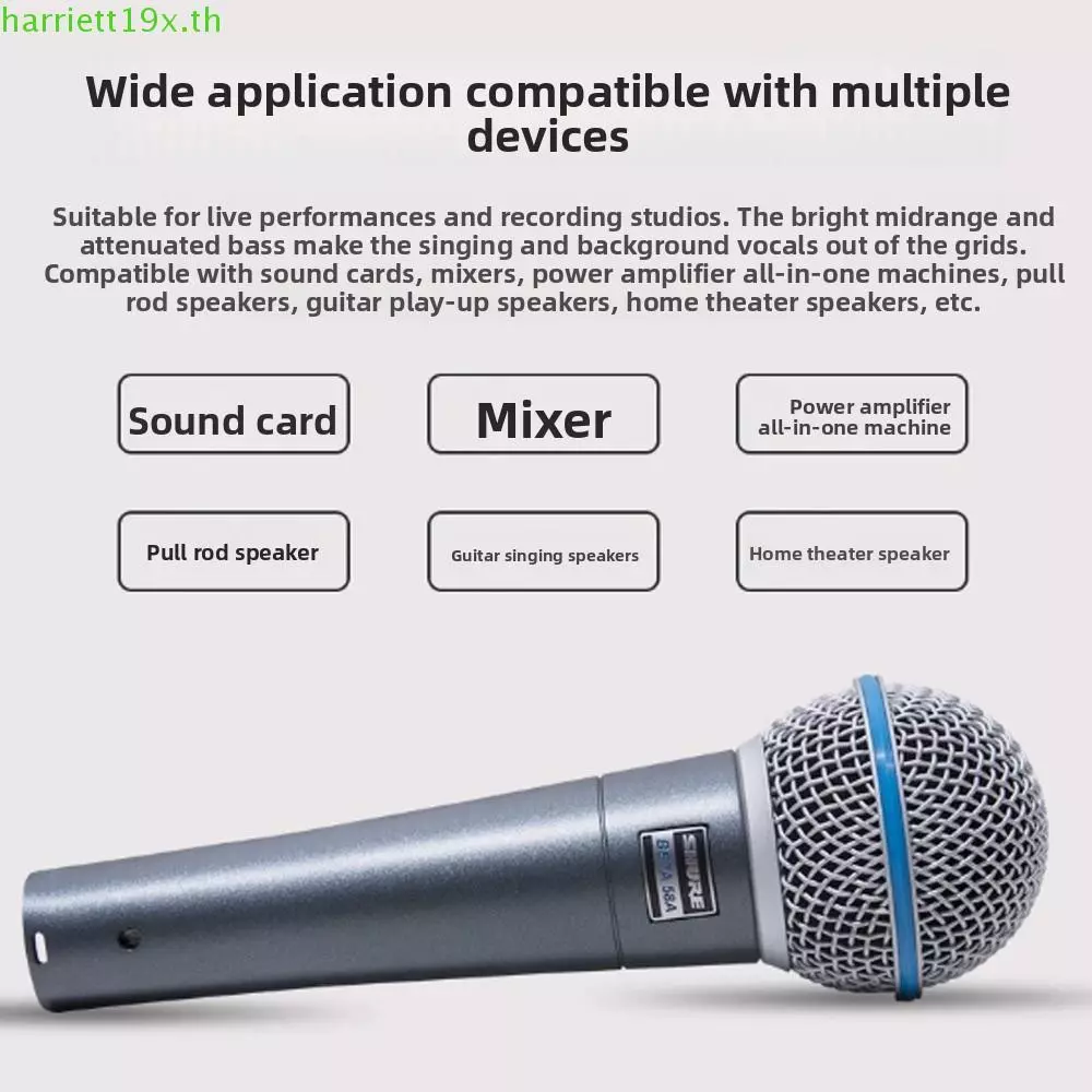 [ของแท้ 100%] ไมค์ Shure BETA58A พร้อมสาย เสียงใส ก้องเวทีได้ดี | สำหรับมืออาชีพและคาราโอเกะ รับประกันคุณภาพ เก็บเงินปลา