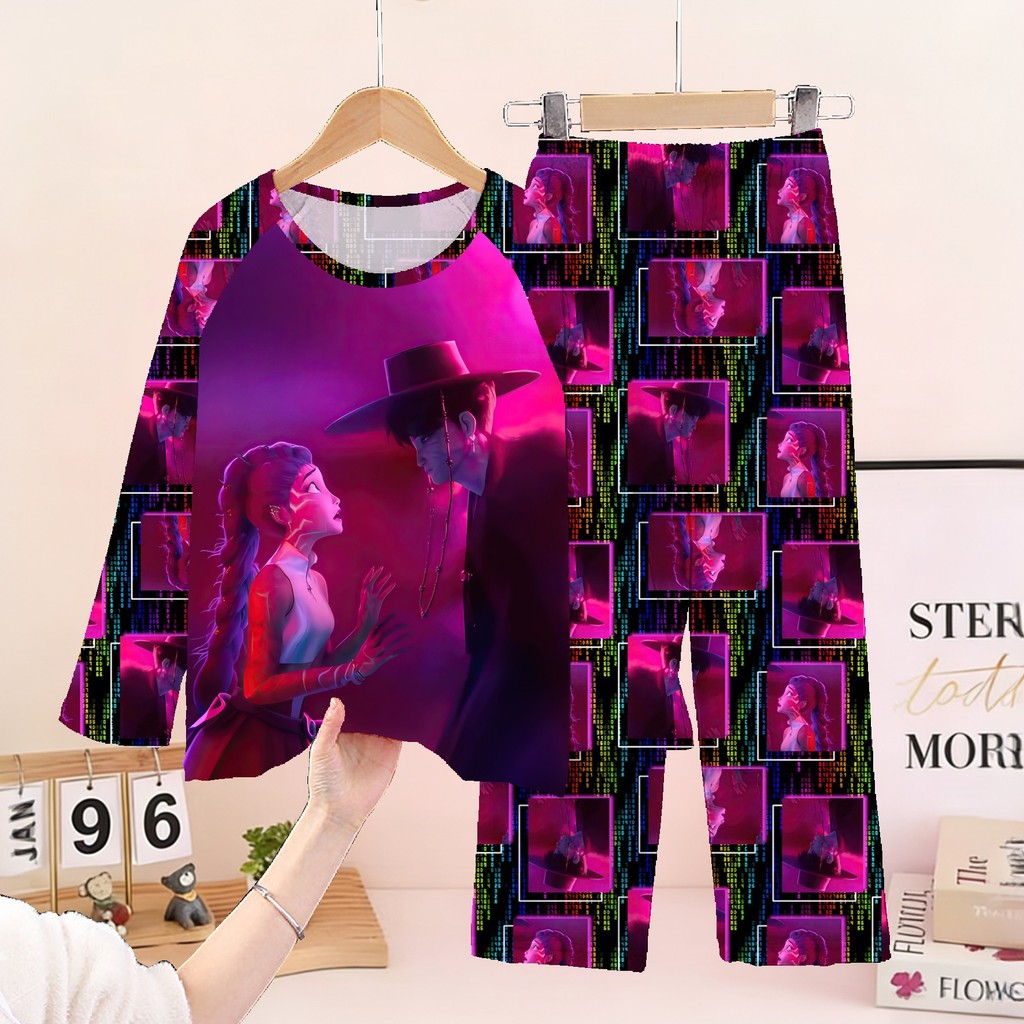 สาวแขนยาวกางเกงขายาวชุดนอน2026ใหม่สไตล์แม่มดฮันเตอร์กลุ่มรูปแบบ ชุดลําลอง เหมาะสําหรับเด็กอายุ2- - รูปที่ 6