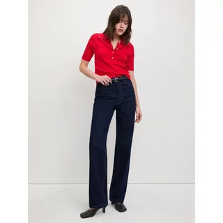 [Pomelo] เสื้อโปโลถักแขนสามส่วน / Knitted Three-Quarter-Sleeve Polo Top