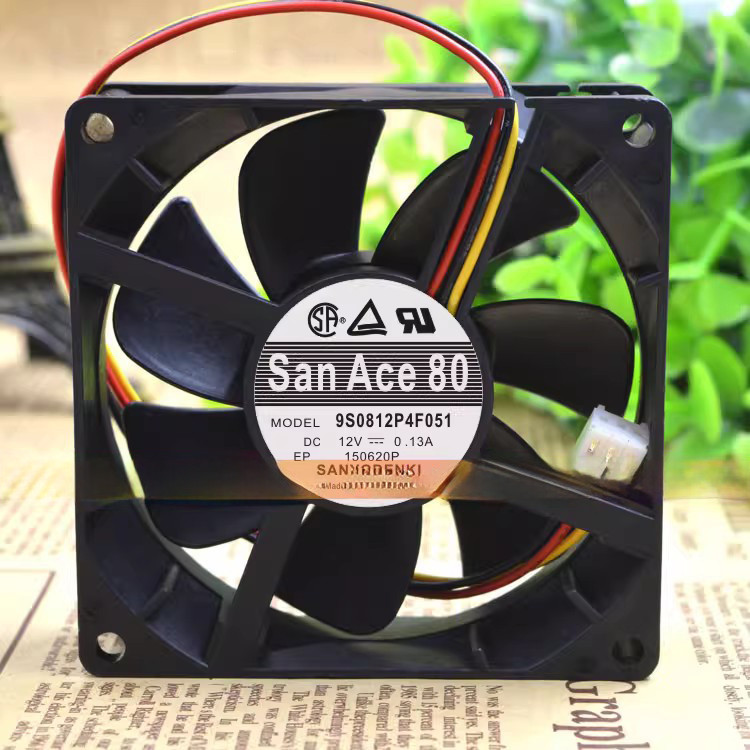 Sanyo SAN ACE 8 ซม.8025 12V 0.13 9S0812P4F051 PWM พัดลมแชสซีเงียบ